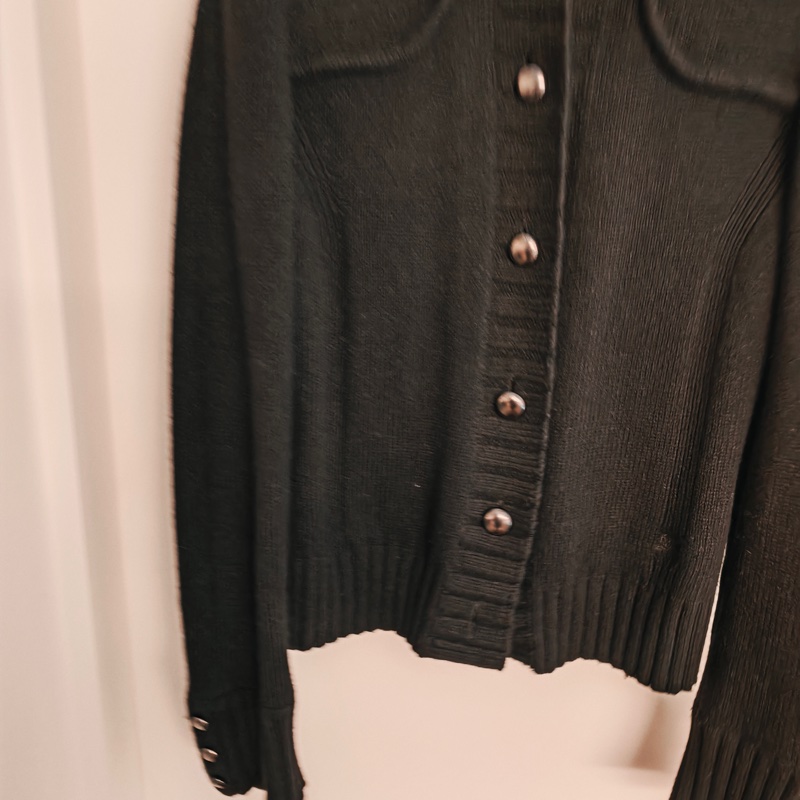 Burberry 黑色羊毛外套-15
