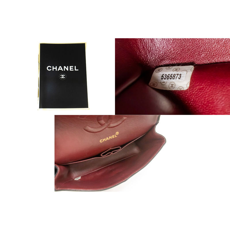 【日本直送】香奈兒經典雙蓋10吋鏈條單肩背包,黑色羊皮-8