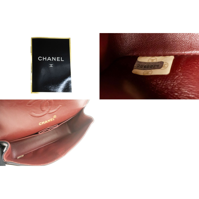 【日本直送】香奈兒經典雙蓋9吋鏈條單肩背包，黑色羊皮-8