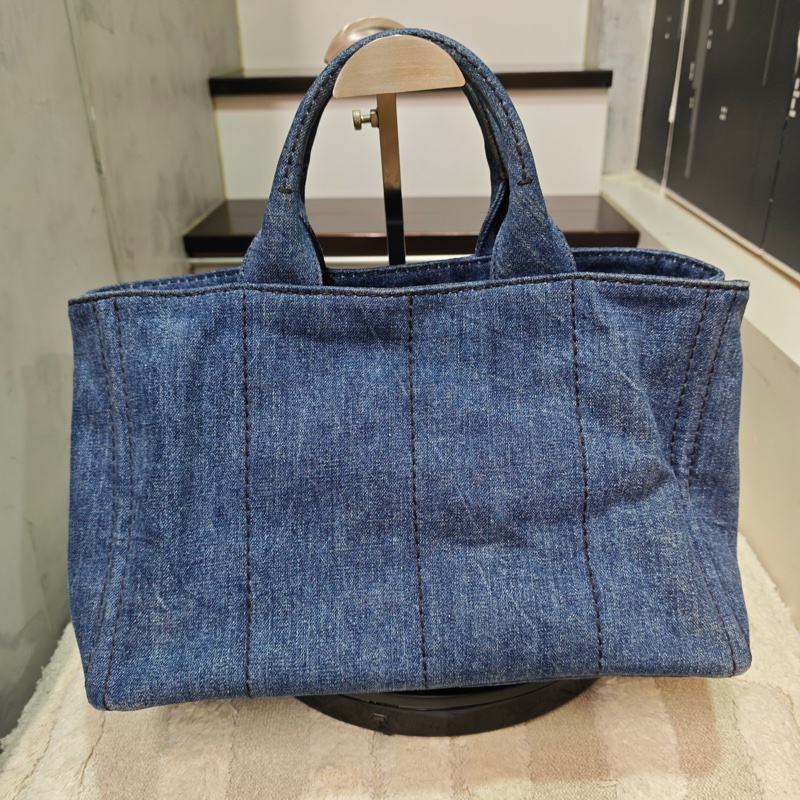 Prada 牛仔沙灘托特包-7