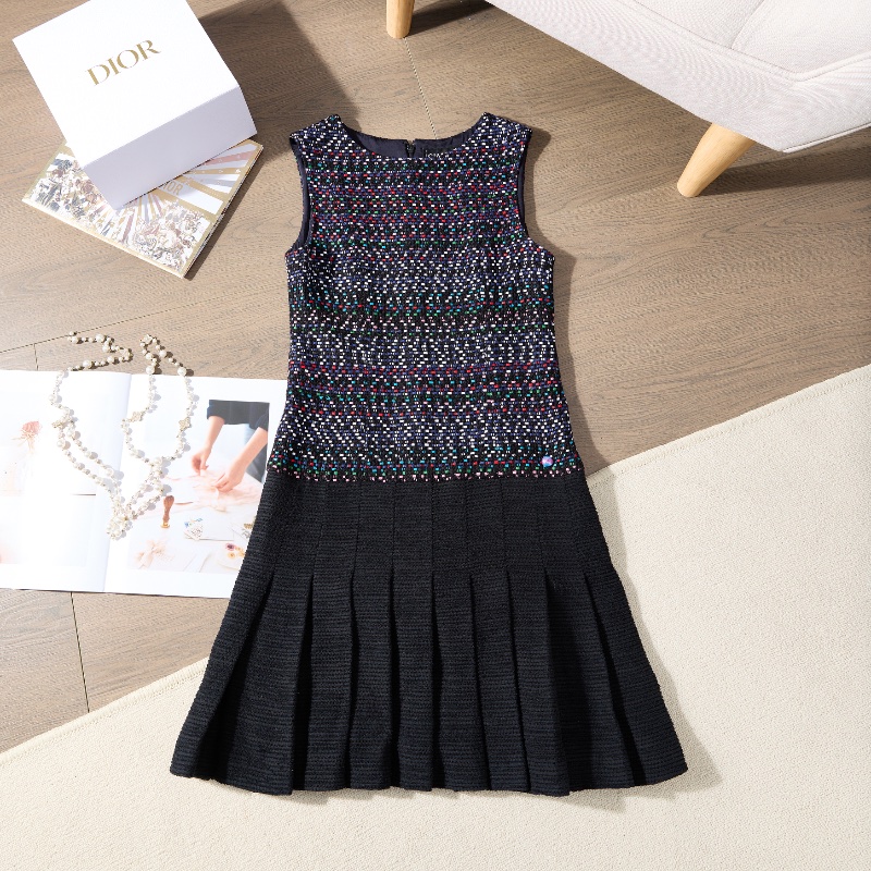 ❤️CHANEL 無袖連衣裙 百褶下擺-0