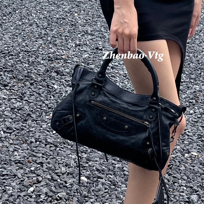 BALENCIAGA 巴黎世家 city first 黑色 機車包 斜背包 側背包 肩背包 手提包-1