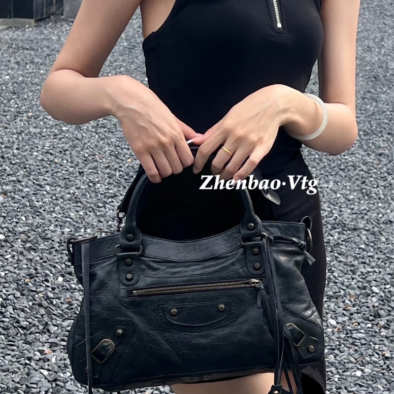 BALENCIAGA 巴黎世家 city first 黑色 機車包 斜背包 側背包 肩背包 手提包-4