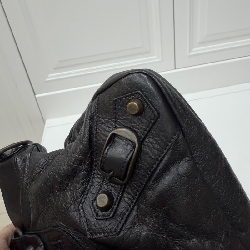 BALENCIAGA 巴黎世家 city first 黑色 機車包 斜背包 側背包 肩背包 手提包-12