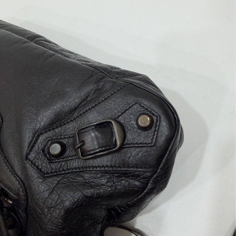 BALENCIAGA 巴黎世家 city first 黑色 機車包 斜背包 側背包 肩背包 手提包-13