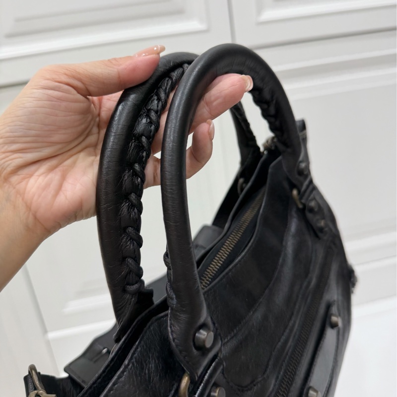 BALENCIAGA 巴黎世家 city first 黑色 機車包 斜背包 側背包 肩背包 手提包-18