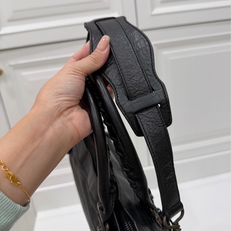 BALENCIAGA 巴黎世家 city first 黑色 機車包 斜背包 側背包 肩背包 手提包-19