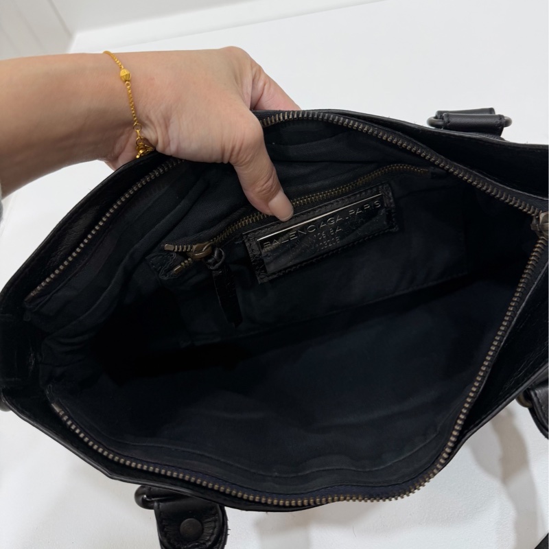 BALENCIAGA 巴黎世家 city first 黑色 機車包 斜背包 側背包 肩背包 手提包-22