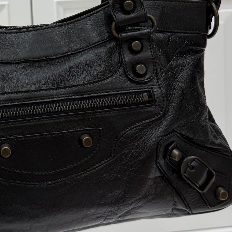 BALENCIAGA 巴黎世家 city first 黑色 機車包 斜背包 側背包 肩背包 手提包-25