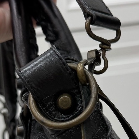 BALENCIAGA 巴黎世家 city first 黑色 機車包 斜背包 側背包 肩背包 手提包-33