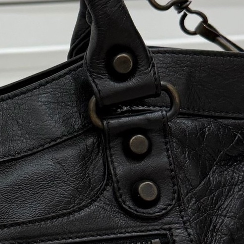 BALENCIAGA 巴黎世家 city first 黑色 機車包 斜背包 側背包 肩背包 手提包-38