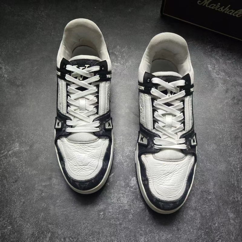 LOUIS VUITTON 路易威登 LV TRAINER 黑白牛仔 9碼/43碼-1