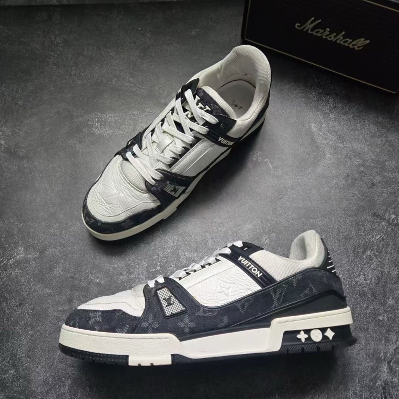 LOUIS VUITTON 路易威登 LV TRAINER 黑白牛仔 9碼/43碼-2