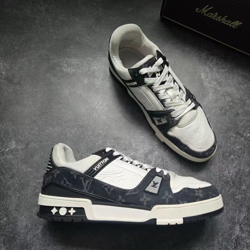 LOUIS VUITTON 路易威登 LV TRAINER 黑白牛仔 9碼/43碼-3