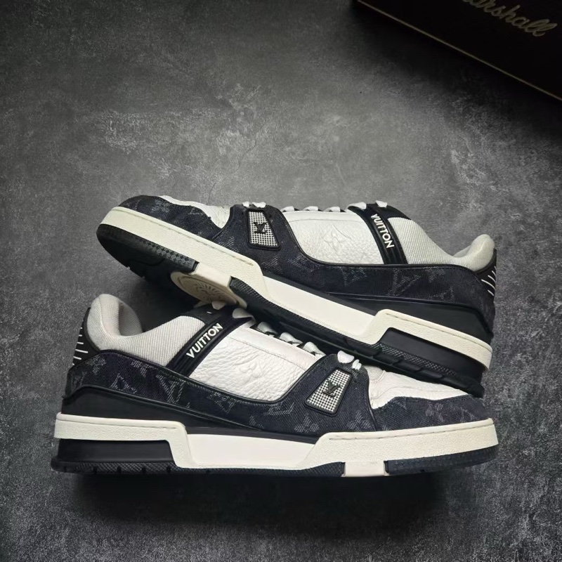 LOUIS VUITTON 路易威登 LV TRAINER 黑白牛仔 9碼/43碼-5
