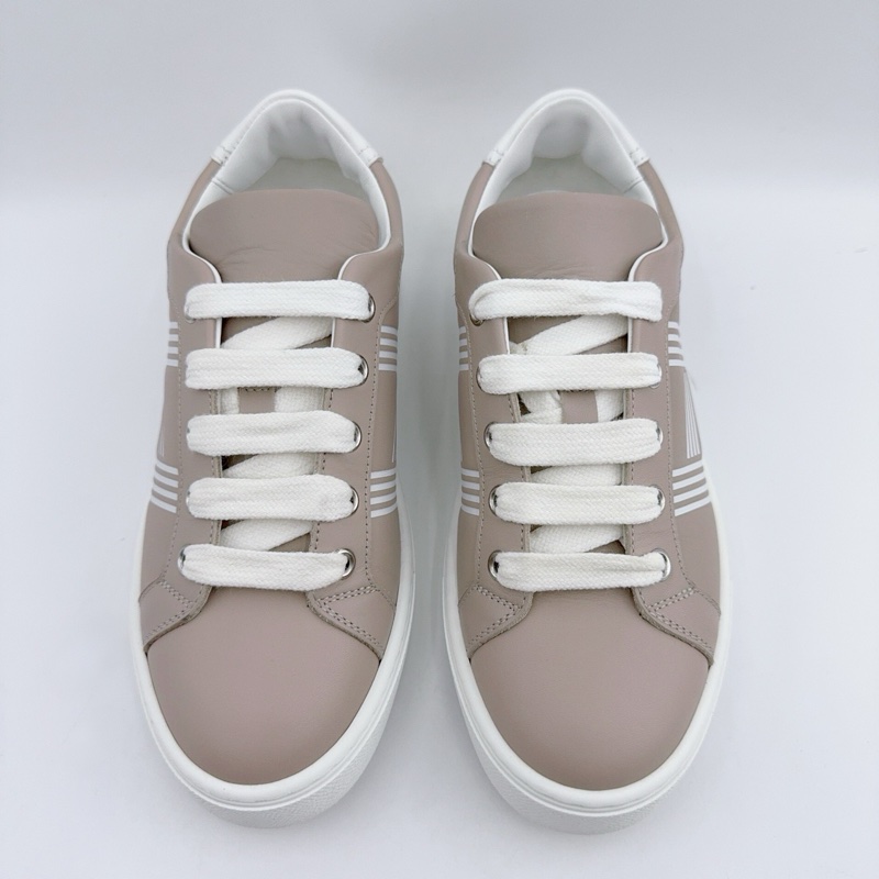 99新/愛馬仕/35碼/淺裸色徽標板鞋/無附件-2