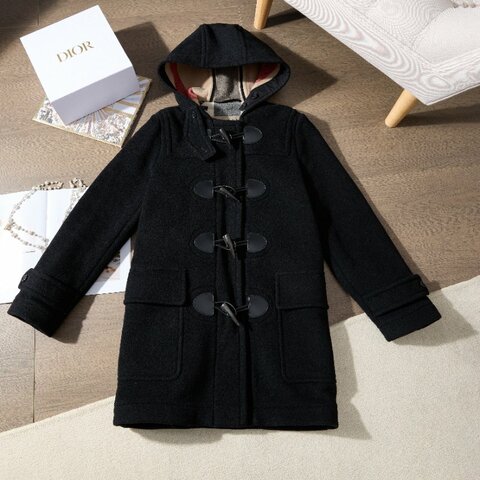 ❤️BURBERRY 經典黑色 牛角釦長大衣