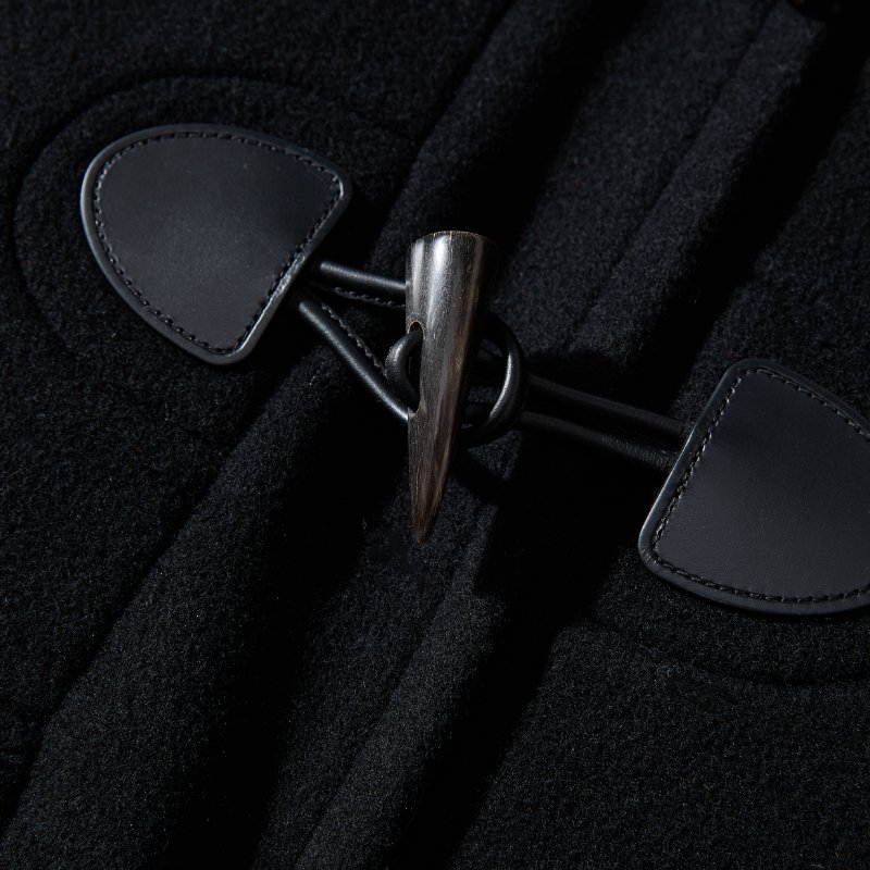 ❤️BURBERRY 經典黑色 牛角釦長大衣-2