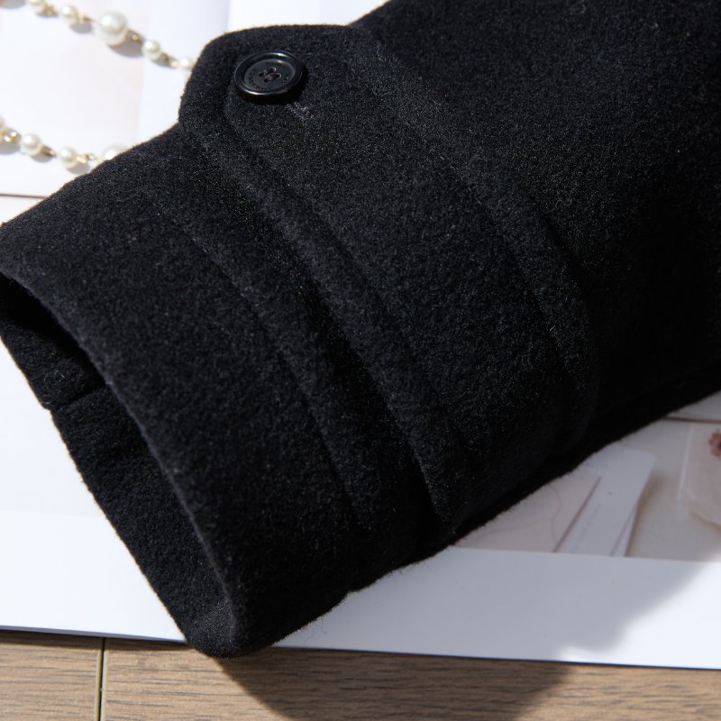 ❤️BURBERRY 經典黑色 牛角釦長大衣-4