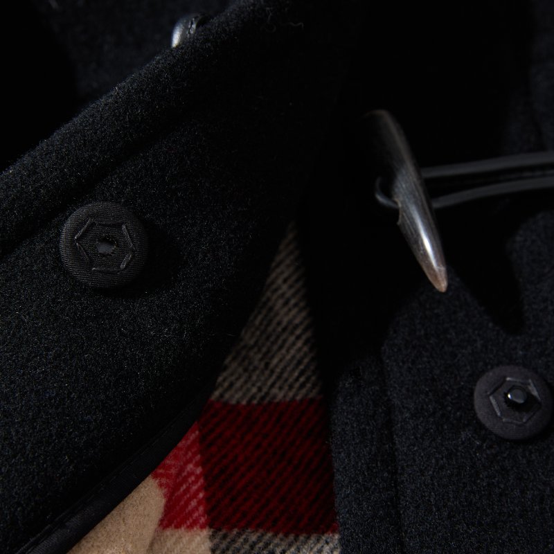 ❤️BURBERRY 經典黑色 牛角釦長大衣-5