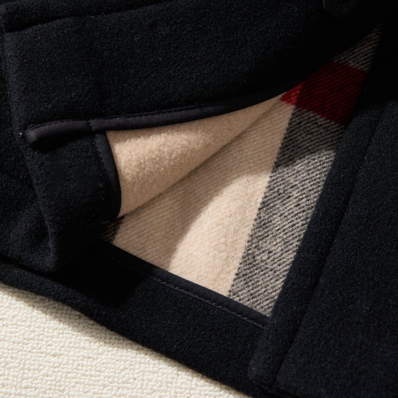 ❤️BURBERRY 經典黑色 牛角釦長大衣-6