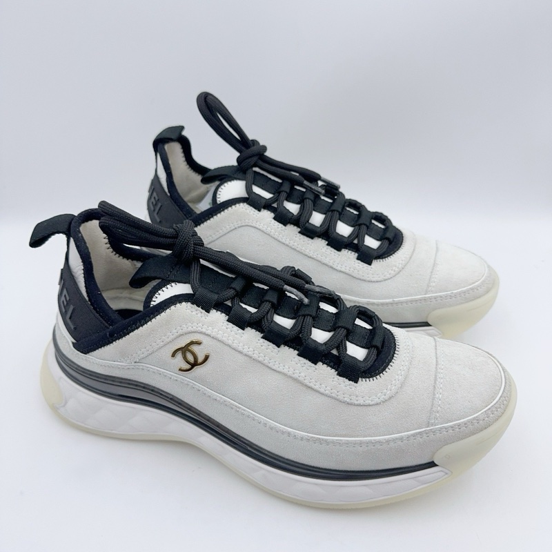 98新/香奈兒/37碼/熊貓拼色運動休閒鞋/-0