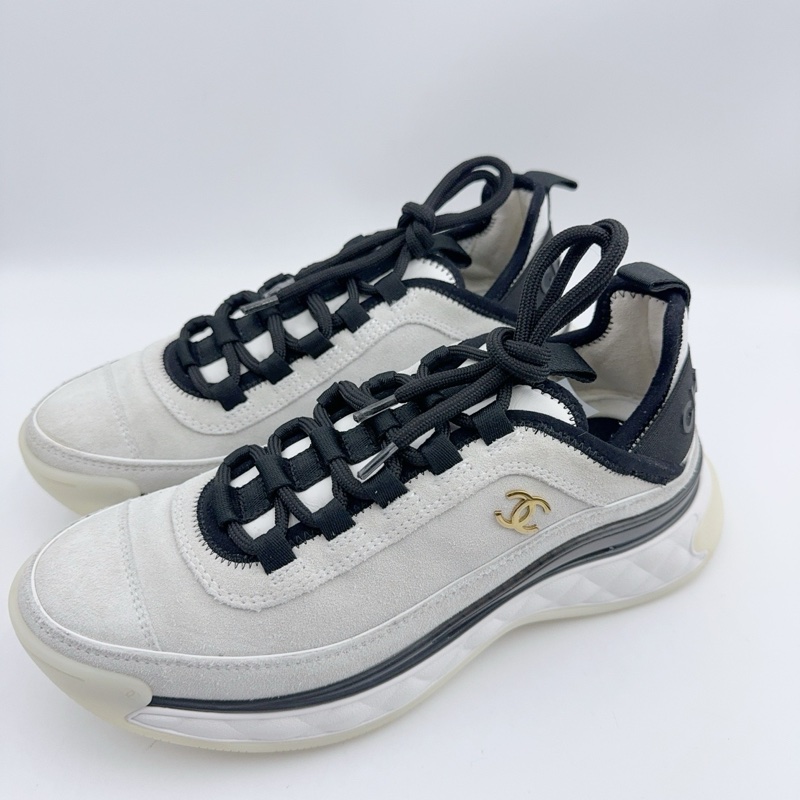 98新/香奈兒/37碼/熊貓拼色運動休閒鞋/-1