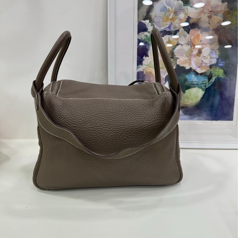 Hermes愛馬仕 Lindy30 大象灰銀扣 TC皮 框O刻-2