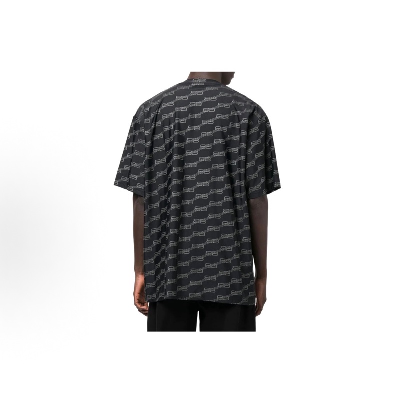 Balenciaga巴黎世家 SS23 圖案滿印套頭短袖 T恤 寬松版型 男款 黑色-2