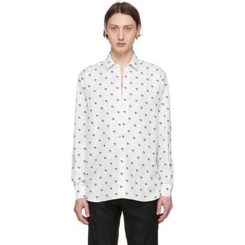 SAINT LAURENT圣罗兰 印花翻领单排扣长袖 衬衫 男款