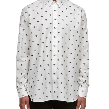 SAINT LAURENT圣罗兰 印花翻领单排扣长袖 衬衫 男款-2