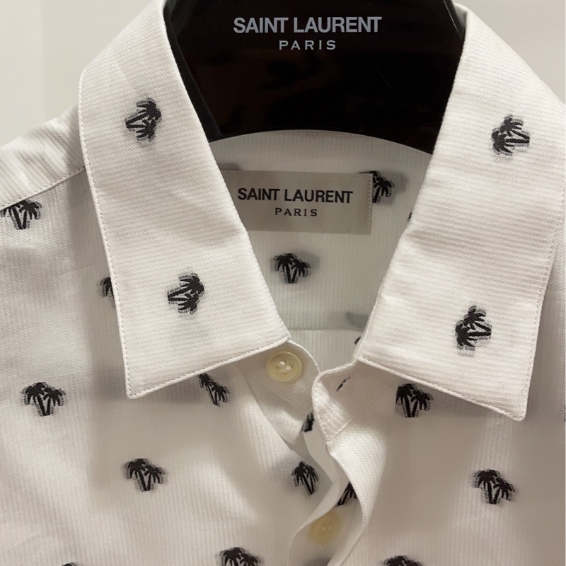 SAINT LAURENT圣罗兰 印花翻领单排扣长袖 衬衫 男款-5
