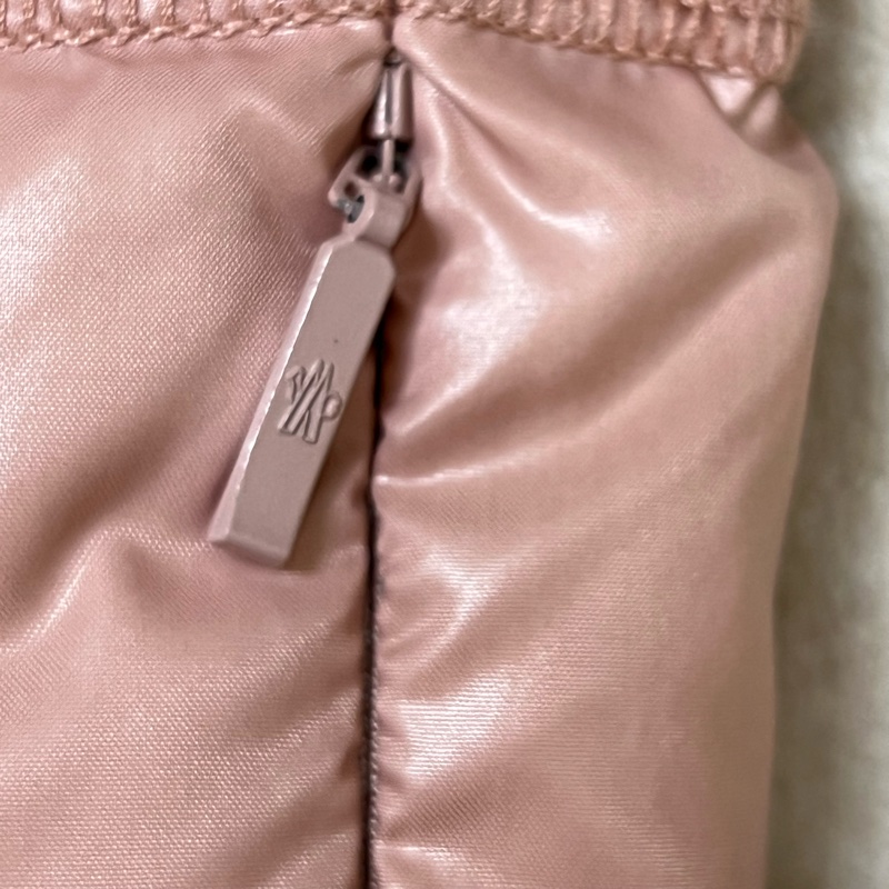 Moncler 粉色拼就杏色羽絨背心外套-4