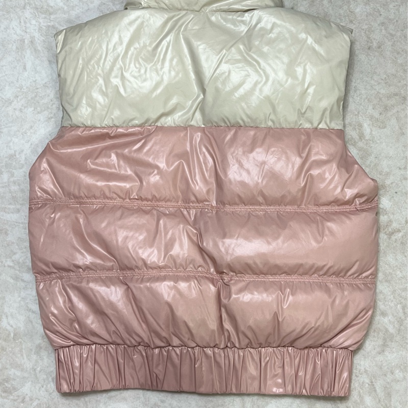 Moncler 粉色拼就杏色羽絨背心外套-5