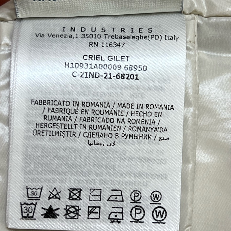 Moncler 粉色拼就杏色羽絨背心外套-8