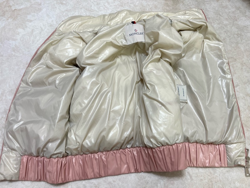 Moncler 粉色拼就杏色羽絨背心外套-9