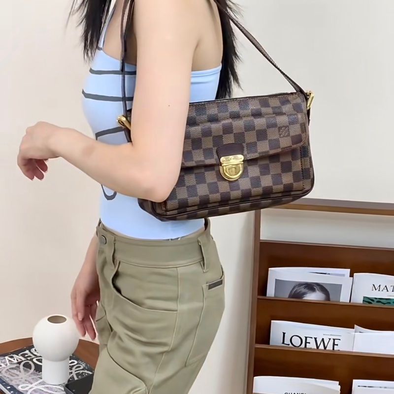 「JL精品代購」98新 LV 棋盤格 曼哈頓單肩包-1