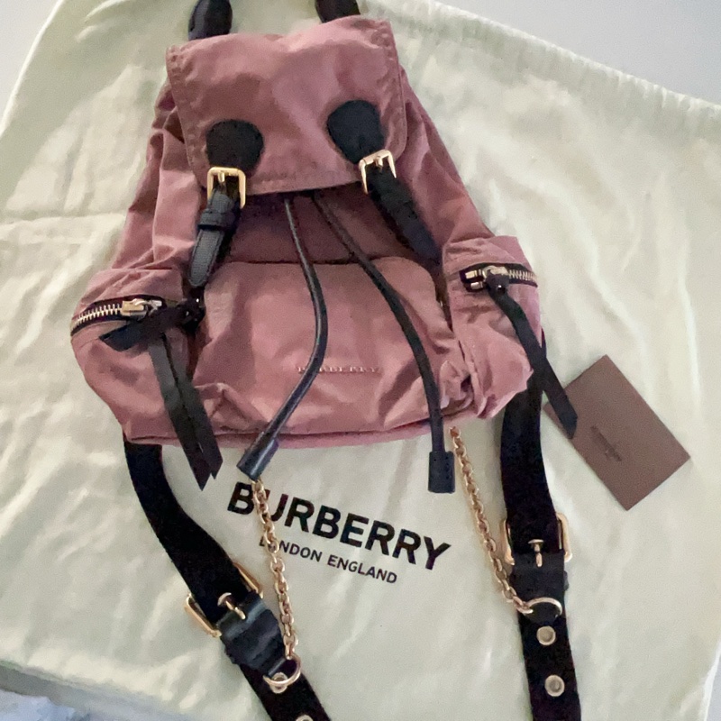 Burberry已絕版金鏈後背包-0