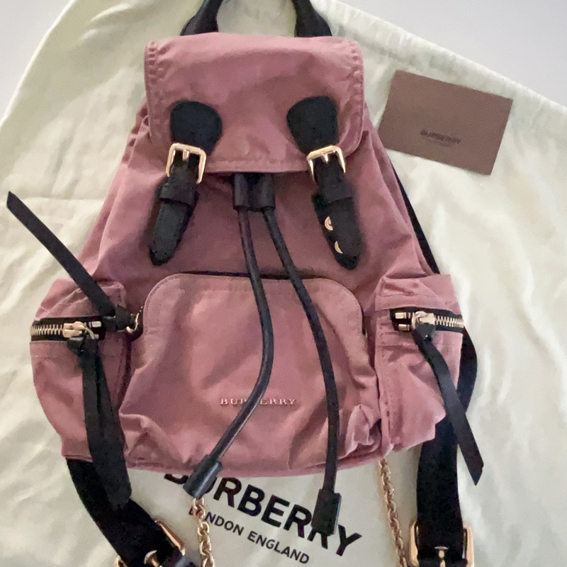 Burberry已絕版金鏈後背包-9