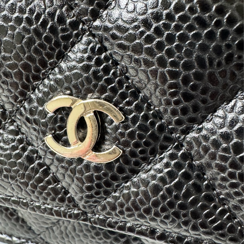 經典香奈兒銀荔枝牛皮woc-3