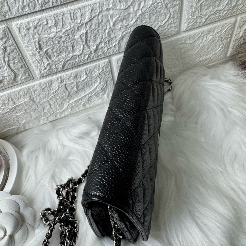 經典香奈兒銀荔枝牛皮woc-9