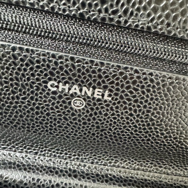 經典香奈兒銀荔枝牛皮woc-18