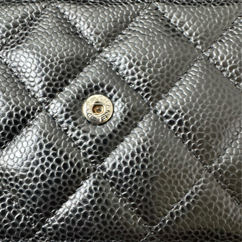 經典香奈兒銀荔枝牛皮woc-19