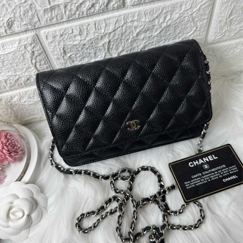 經典香奈兒銀荔枝牛皮woc-29