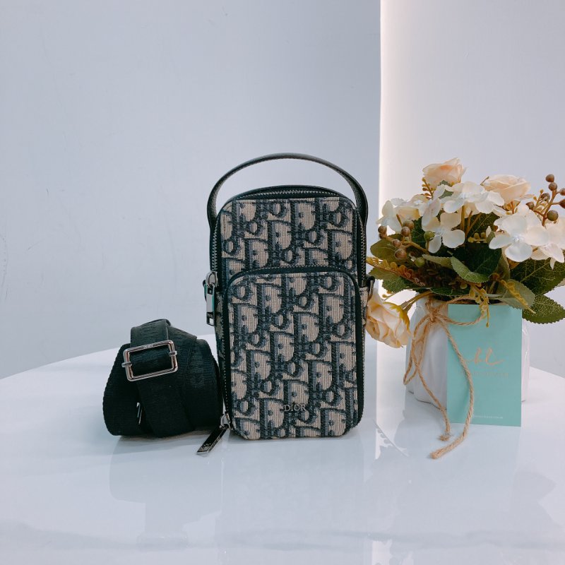 MS0545 Christian Dior 迪奧 老花 電話包 手提斜背迷你包 Micro Rider Pouch Oblique Canvas Navy x PHW-0