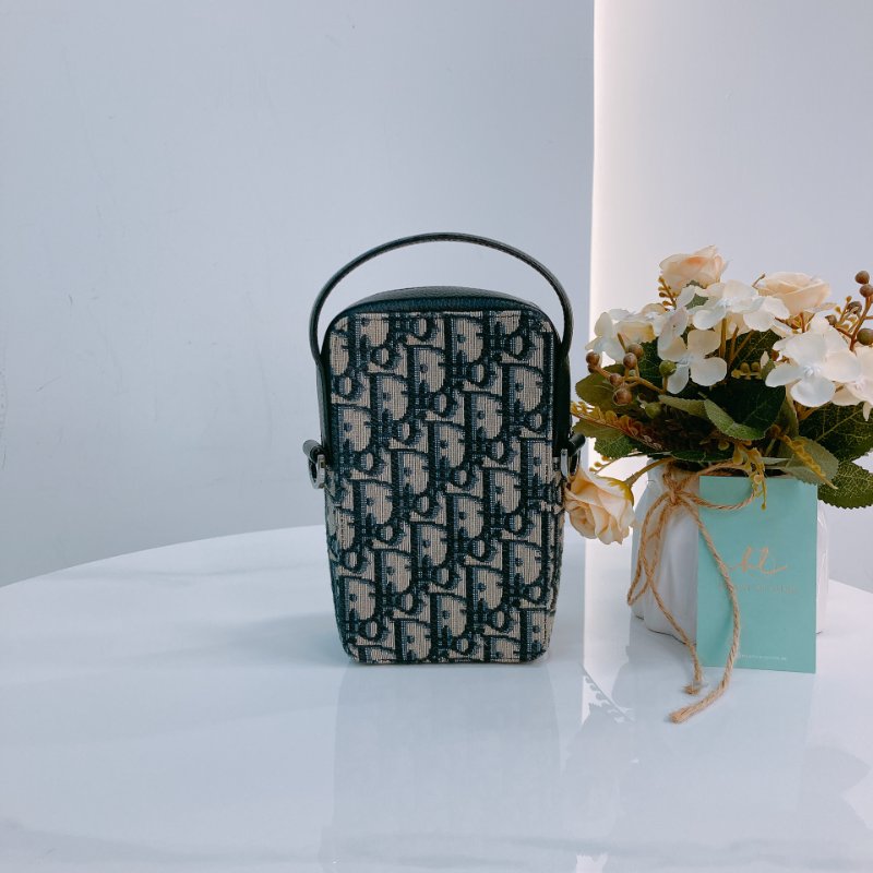 MS0545 Christian Dior 迪奧 老花 電話包 手提斜背迷你包 Micro Rider Pouch Oblique Canvas Navy x PHW-1