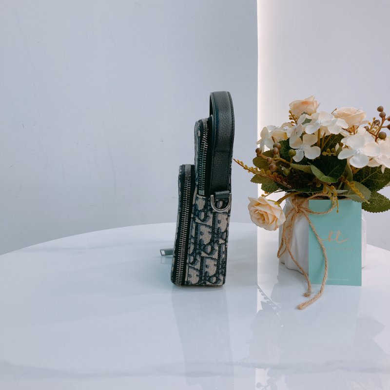 MS0545 Christian Dior 迪奧 老花 電話包 手提斜背迷你包 Micro Rider Pouch Oblique Canvas Navy x PHW-3