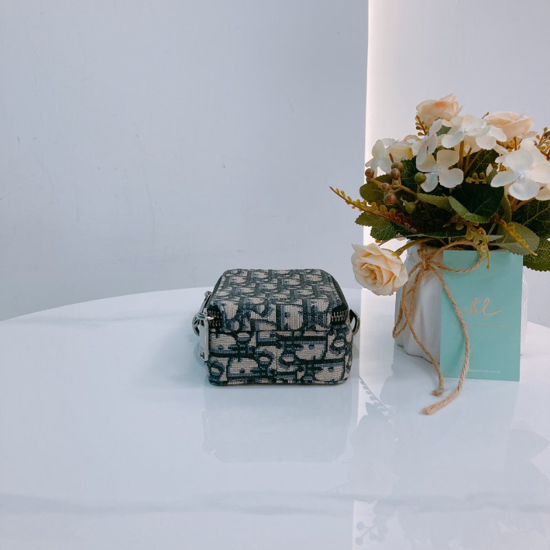 MS0545 Christian Dior 迪奧 老花 電話包 手提斜背迷你包 Micro Rider Pouch Oblique Canvas Navy x PHW-4