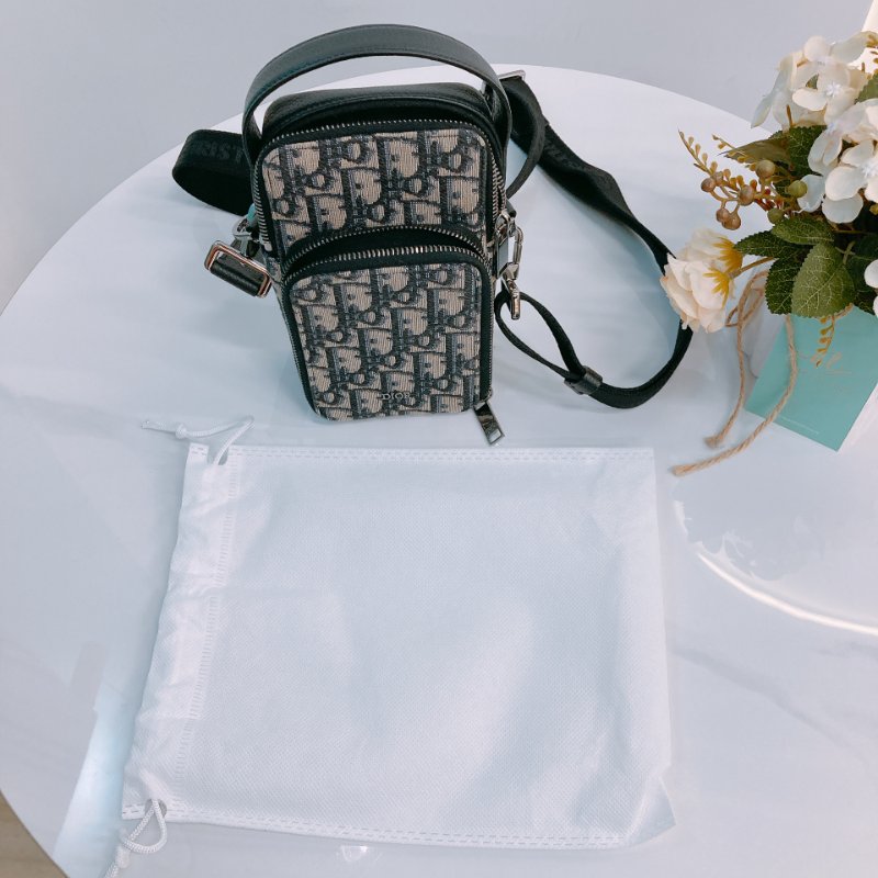 MS0545 Christian Dior 迪奧 老花 電話包 手提斜背迷你包 Micro Rider Pouch Oblique Canvas Navy x PHW-13