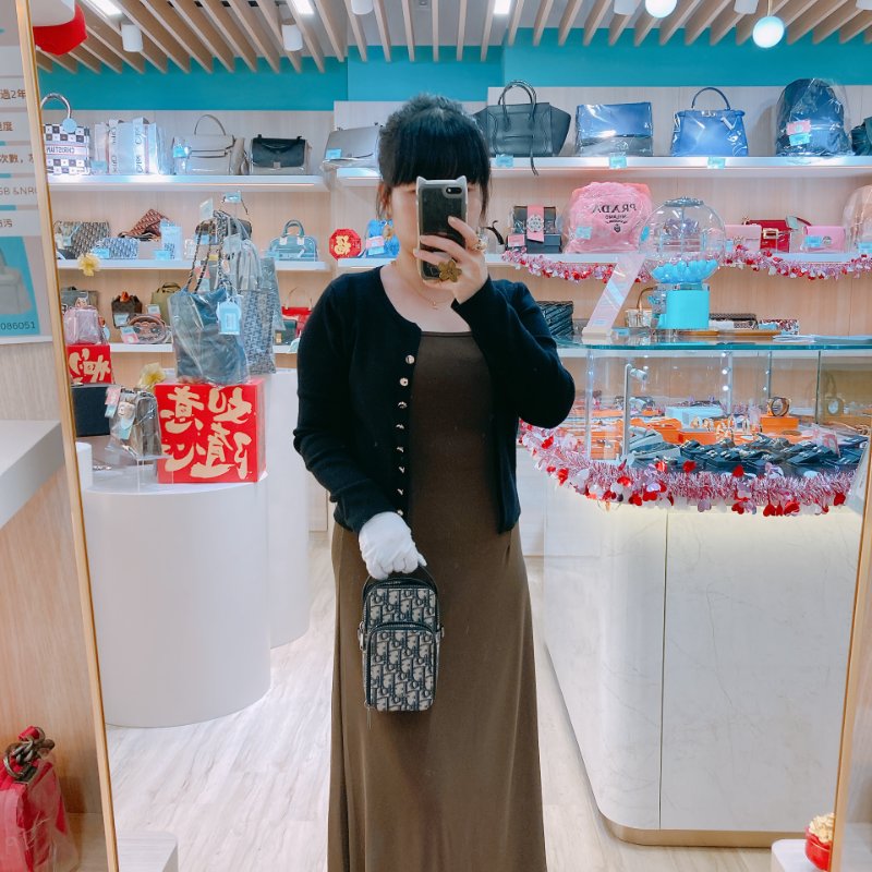 MS0545 Christian Dior 迪奧 老花 電話包 手提斜背迷你包 Micro Rider Pouch Oblique Canvas Navy x PHW-14